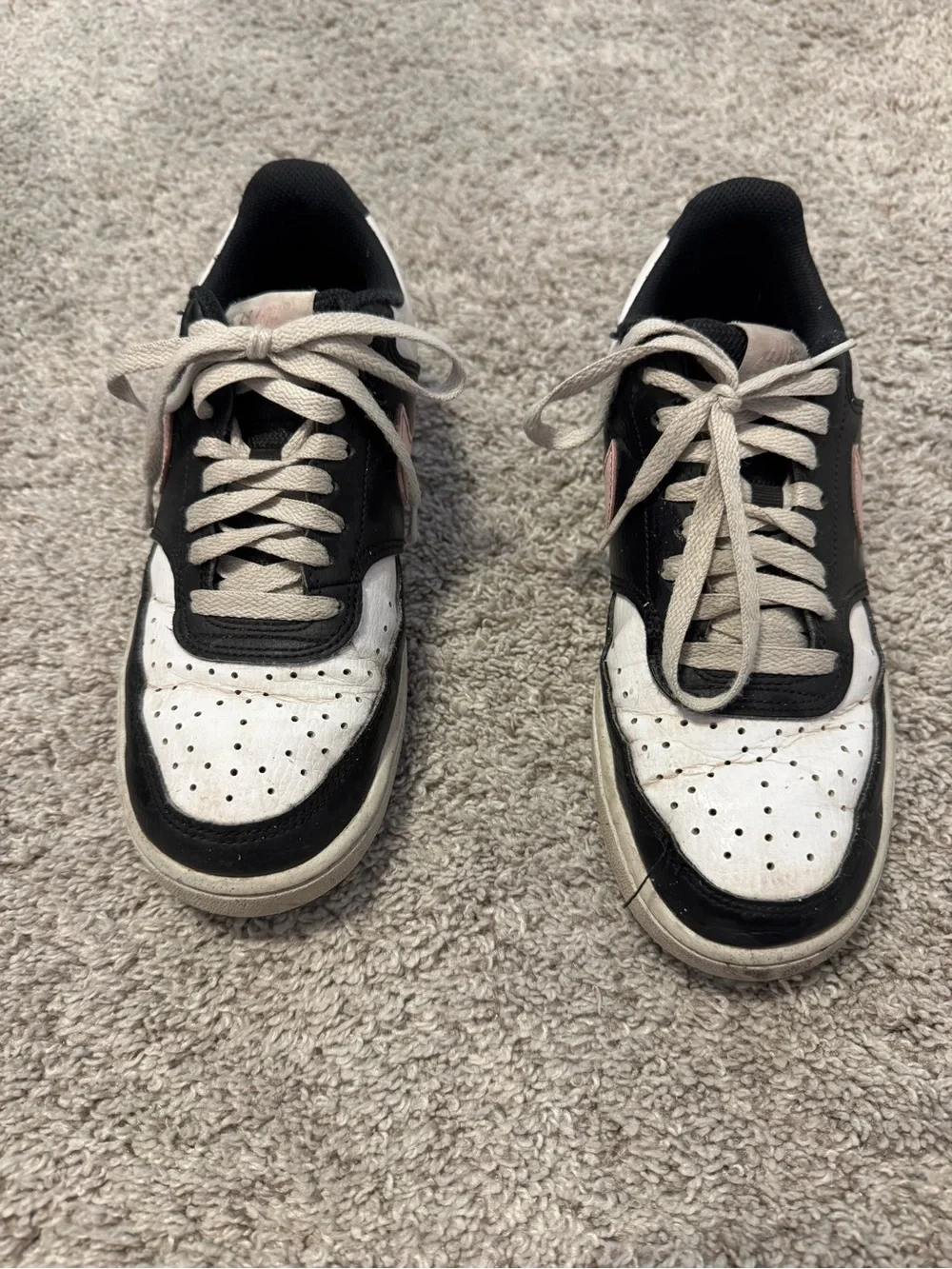 Nike Women’s Low-Top Sneakers in Black, White & Light Pink